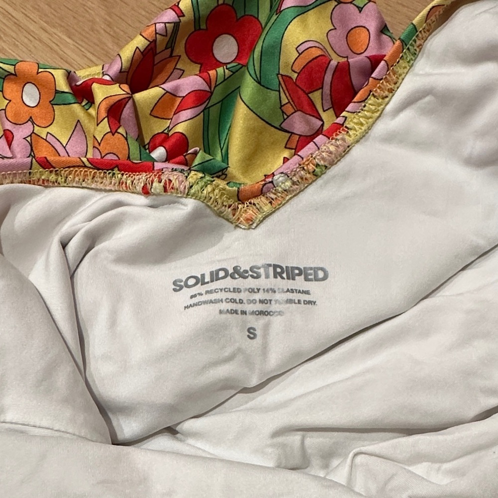 Solid & Striped Yellow Multi Floral Ruched One-Pi… - image 4